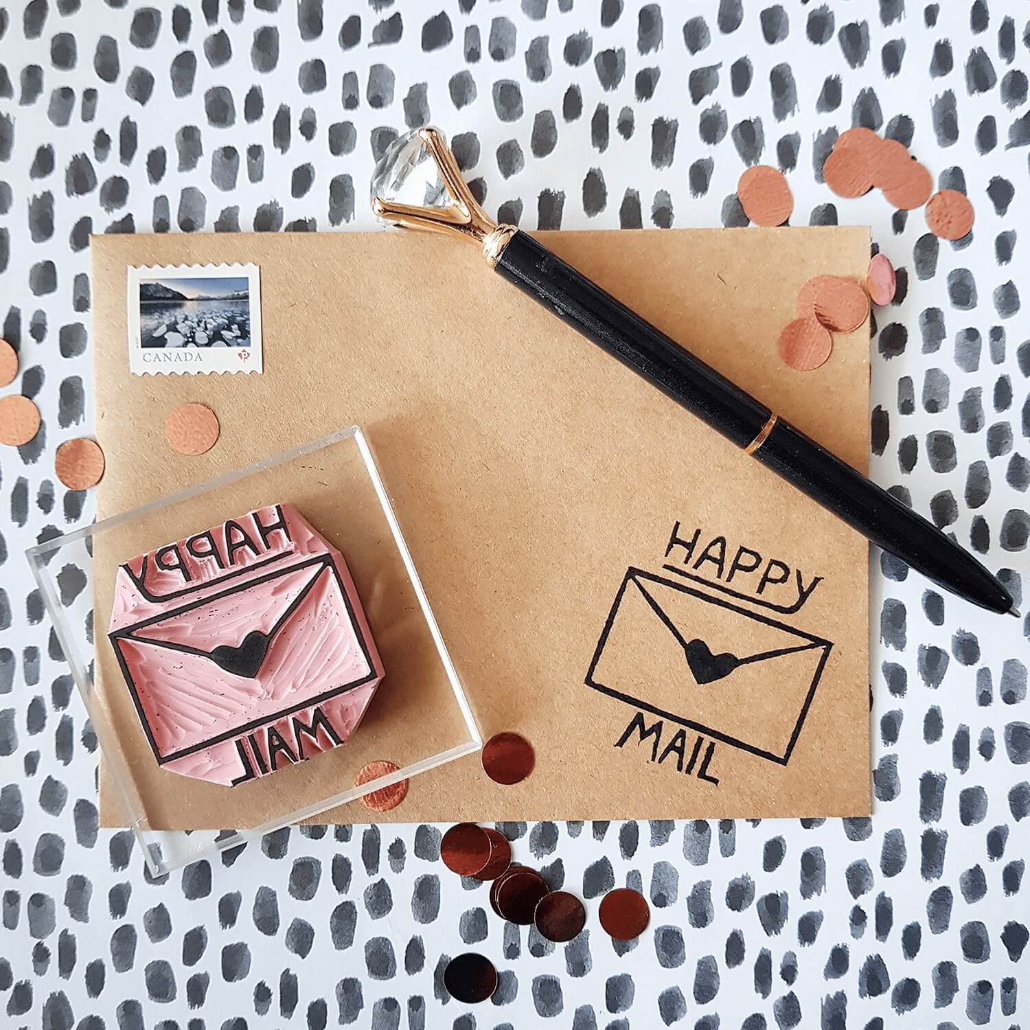 Happy Mail Rubber Stamp | Salt & Paper - Image 4