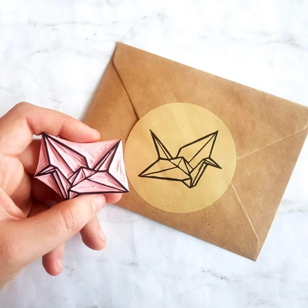Paper Crane Rubber Stamp | Salt & Paper - Image 3